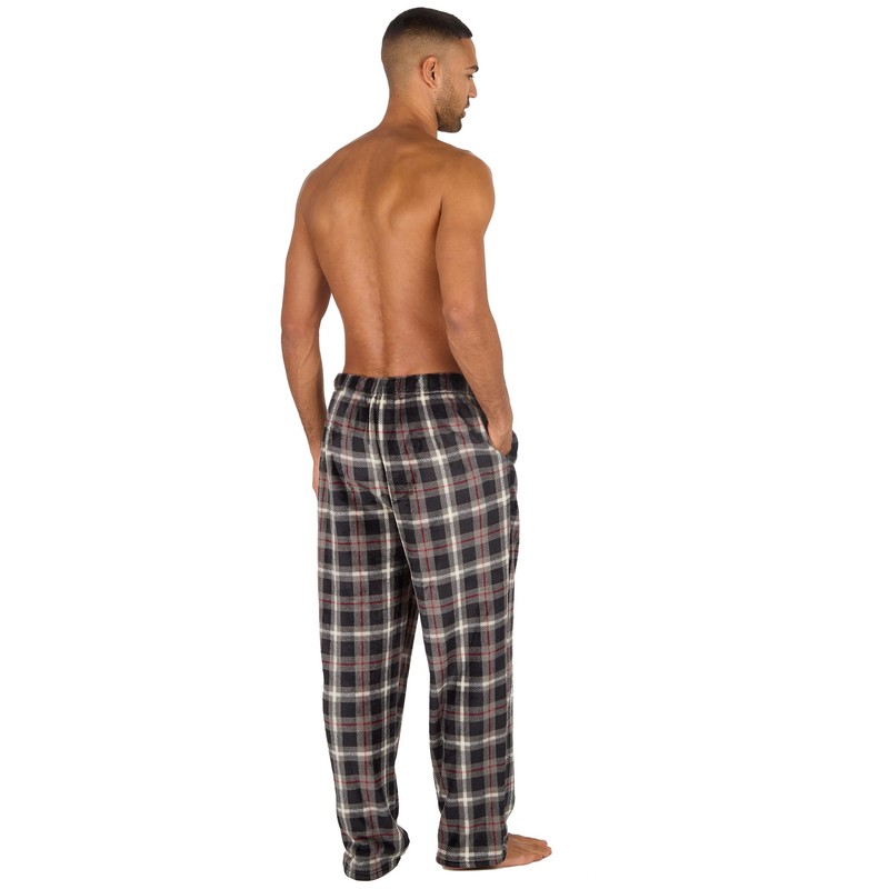INSIGNIA 2 Pack Mens Fleece Check Pyjamas Lounge Pants Bottoms