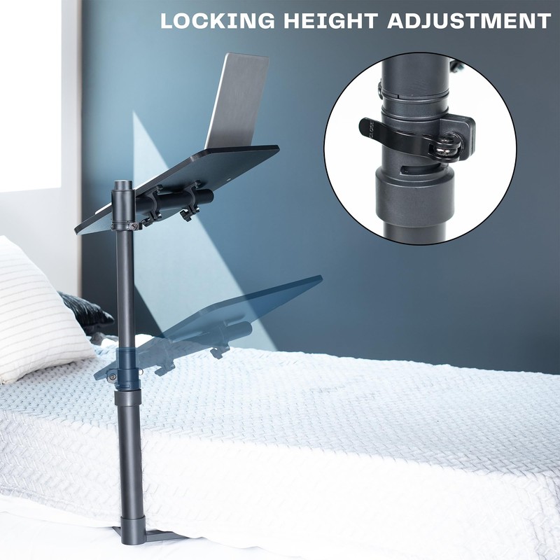 Height Adjustable Under Mattress 20 inch Bedside Desk, Works with