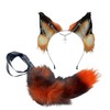 VIGVAN Wolf Ear Headband and Tail Set Fluffy Plush Wolf