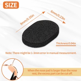 20 Pairs Soft Foam Nose Pads Cushion Self Adhesive Nose Pads Anti-Slip Nose Pieces Grips for Eyeglasses Sunglasses Reading Glasses, Comfortable Replacement Stick On Oval Black 1 MM Thin