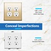 LIDER Dual Duplex Receptacle Metal Wall Plate, Stainless Steel Outlet
