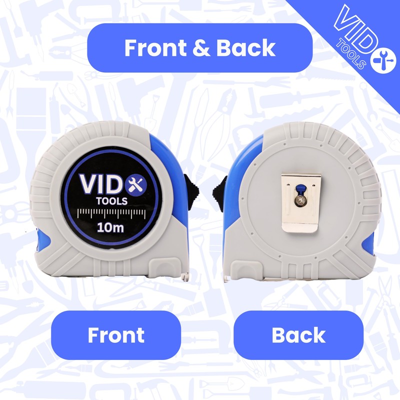Vido Tools Tape Measure 10 m, Robust Tape Measure 10