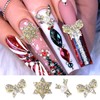 18Pcs Christmas Nail Art Charms Metallic Silver Nail Charms Shiny