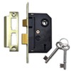 Union Locks 2295 2-Lever Mortice Sash-Lock 63mm - Polished Brass