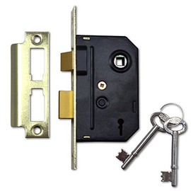 Union Locks 2295 2-Lever Mortice Sash-Lock 63mm - Polished Brass (Visi Pack)