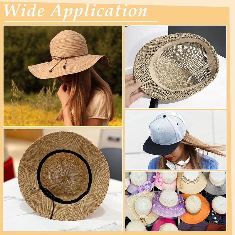 BENECREAT 8Pcs 2 Colors Hat Size Tape Hat Size Reducer