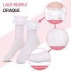 SATINIOR Women's Ruffle Socks Lace Topped Ankle Socks Opaque Frilly