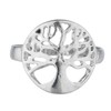 LUX ACCESSORIES Silver Tone Round Circle Tree of Life Shaped