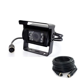 Waterproof 4Pin CCD Bus Trailer 18 LED IR Night Vision Car Rear View Reverse Backup Camera for Bus Truck Motorhome 12V-24V (4Pin Hei(10m))