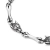 COOLSTEELANDBEYOND Men's Gothic Wolf Head Chain Bracelet Stainless Steel Bone