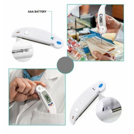 Sweet Dwelling Instant Read Digital Meat Thermometer with Stainless Steel Probe, Fast Food Temperature Readings with Precision Accuracy for Steaks, Chicken, Poultry, Safe Oven, Grilling, and BBQ USE