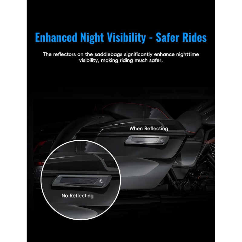 LUXEMOTO Saddlebag Reflectors Inserts for Street Road Glide 2024+, Smoked