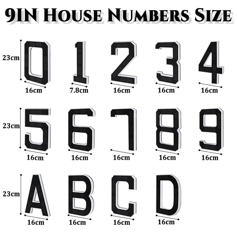 9" Solar Powered House Numbers for Outside Light Up, CARPESUN