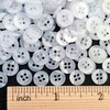 MajorCrafts 120pcs 9mm Clear White Pearlescent 4 Holes Small Round