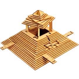 ESC WELT Quest Pyramid 3D Puzzle Box Crew Box Brain Teaser Wooden Puzzle with Secrets and Pyramids Escape Game Unique 3D Pazuru Box for Adults Parent Child Girls Crafts Wooden