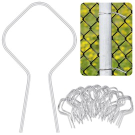 80 Pcs EZ Twist T-Post Clips, 9 Gauge Preformed Galvanized Aluminum Fence Wire Ties - Heavy Duty Tensioners for Chain Link, Farm & Garden Fencing
