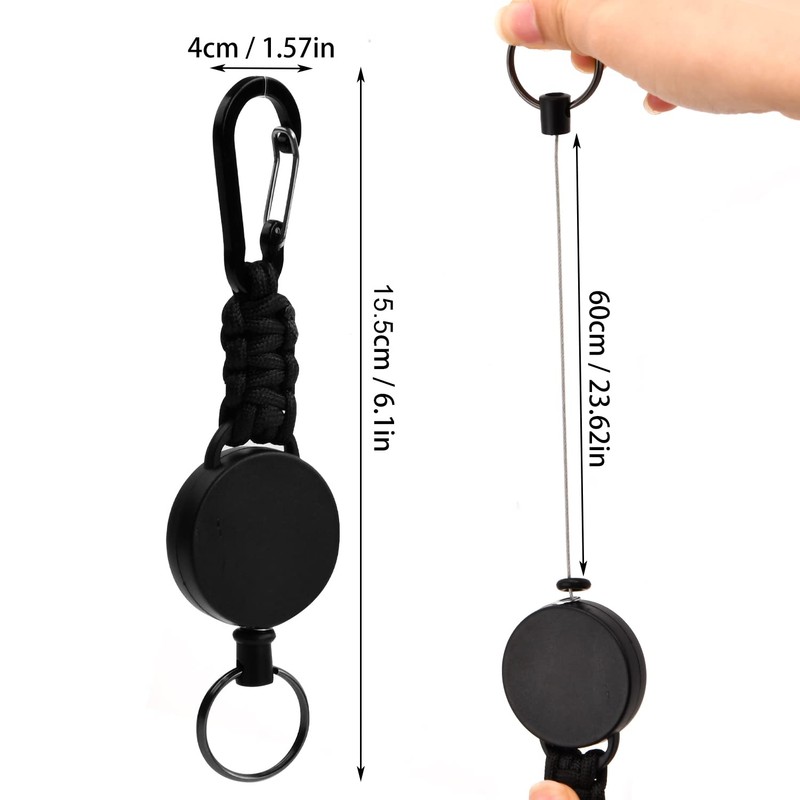 3 pieces retractable key chain, lanyard extendable ID card, key
