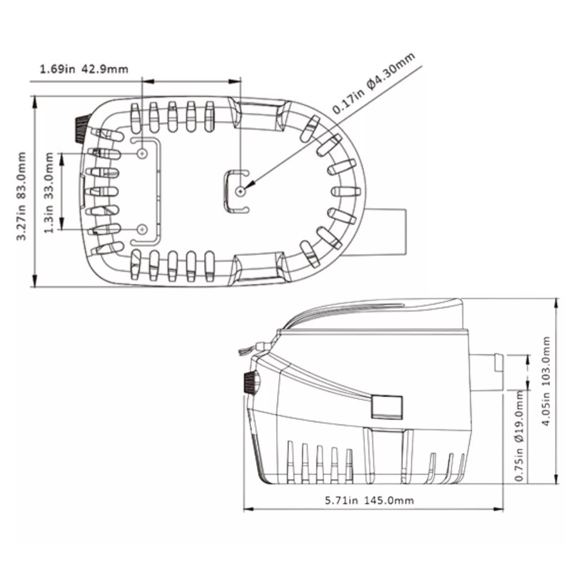 SEAFLO 12V 750 GPH Automatic Bilge Pump with Float Switch