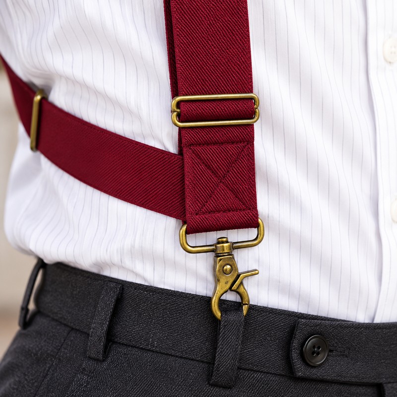Men's X-Back Suspenders for Pants – 3.5cm Wide Adjustable Elastic