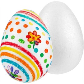 Toddmomy 2Pcs 8 Inch Large White Foam Eggs for Crafts DIY Painting, Smooth Polystyrene Egg Foam Shapes for Easter Decorations, School Projects and Holiday Ornaments