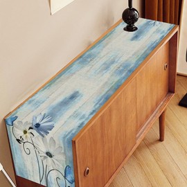 Spring Daisy Table Runner, Farmhouse Seasonal Summer Flower Retro Country Table Center Decor for Home Kitchen Dining Patio Holiday Party Indoor Outdoor Table Decorations, 13"x108" Inch