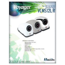 Voyager VCMS12LGPR Model VCMS12L Super CMOS Color Side Body Camera for Vehicles Left Side with Rubber Lens Cover, Waterproof (IPX6), Zinc Alloy Housing in Gray Color, Replaces VCMS36 and VCCSID