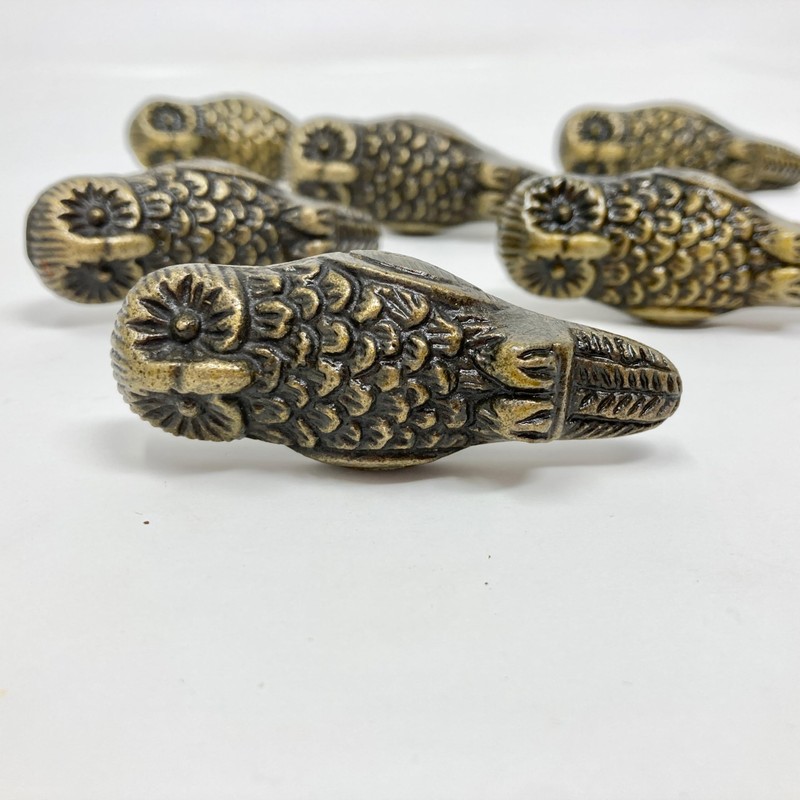 Vintage Antique Iron Bronze Handmade Metal Animal Cupboard Door Knobs,
