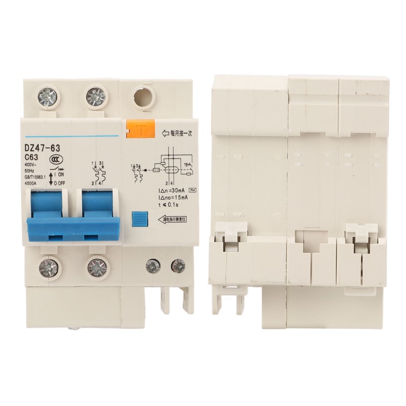 63A Circuit Breaker 2P Leakage Protection Air Switch DIN Rail