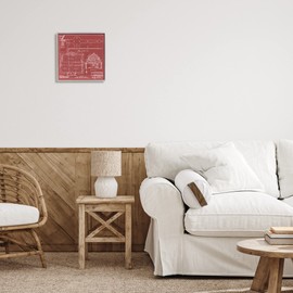 Stupell Industries Detailed Diagram Blueprint Old Barn Floor Plan, Design by Annie Warren