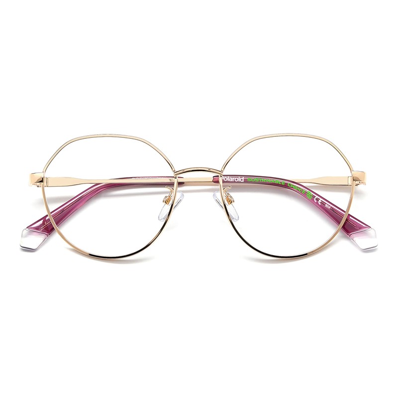 POLAROID Model PLD D490/G Ladies Oval Metal Eyeglass Frame (Includes