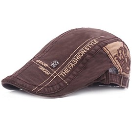 Kuyou Unisex Gatsby Flat Cap Flat Cap Ivy Peaked Cap - coffee