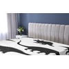 Ambesonne Dinosaur Fitted Sheet, Various Black Dino Silhouettes Jurassic Evolution