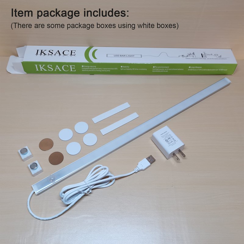 IKSACE LED Motion Sensor Under Cabinet Lighting,17 inch USB Plug