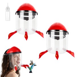 Hautrely 2PACK Humviewer Hummingbird Feeder Mask, Outdoors Wild Humming Bird Feeder Hat with 3 Feeding Ports and Honey Storage Bottle