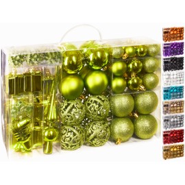 Brubaker, 101-piece set of Christmas baubles with a tree topper, Christmas decoration