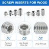 sourcing map 4Pcs Threaded Inserts Nuts, M4x10mm Hex Socket Drive