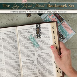 Christian Art Gifts Inspirational Magnetic Bookmark Pagemarker Set for Women: Be Joyful Always, Multicolor Florals & Encouraging Bible Verse Messages, Reading, Books, 6 Piece Set