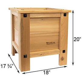 Panacea 81715 Mission Square Cedar Planter, Tan, 18" L