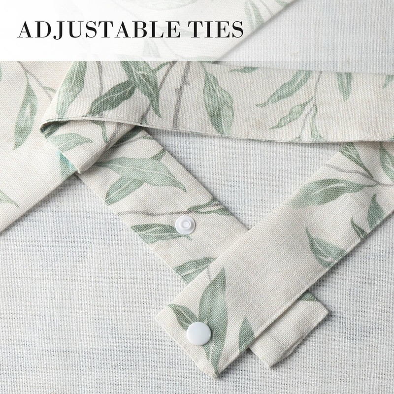 VOGOL Ajustable Curtain Valance, Nature Green Leaf Pattern Soft Touch