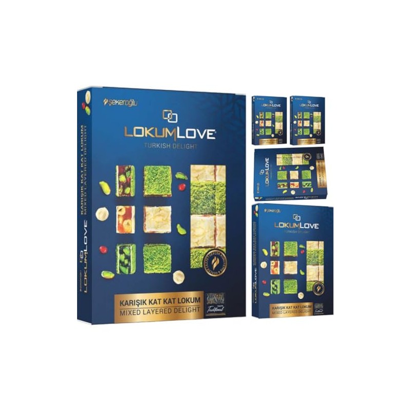 Sekeroglu Love Mixed Layered Delight Turkish Delight 350 Gram x