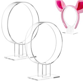 SMASOLO Soporte para Exhibición de Diademas Acrílico Transparente 2 Piezas Organizador para Accesorios de Cabello Porta Diademas Individual para Hogar y Tienda