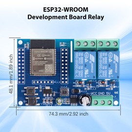 ESP32-WROOM Relay Development Board AYWHP ESP32 Relay 2 Channel Module with 4MB Flash Dual WiFi DC5-60V Power Supply for Arduino IDE