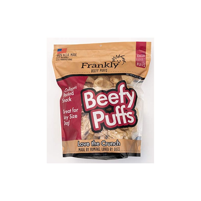 Frankly Venison Beefy Puffs 100 percentUSA Made Collagen Packed Snack