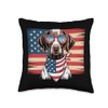German Shorthaired Pointer USA Flag Throw Pillow