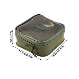 TopHomer Small EVA Fishing Tackle Bag Fishing Gear Storage Bag with Zipper for Tackle Organization - Square, 16.5 x 16.5 cm