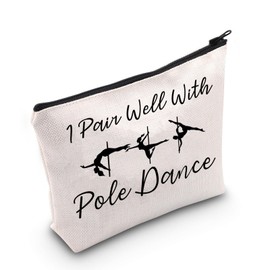 Pole Dance Gift I Pair Well with Pole Dance Cosmetic Bag Workout Gift for Her (I Pair Well CA Bag)