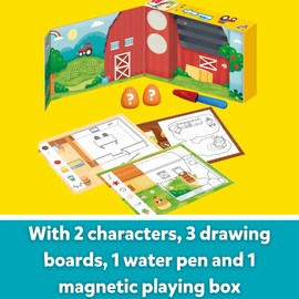 Galt Water Magic Squishies Farm Reusable Colouring Books for Children, Reusable Pictures for Kids to Colour, Magically Reveal Hidden Pictures with Water Pen & Squishy Surprises, Ages 3 Years Plus
