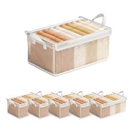 Caja De Almacenamiento Plegable: 5 Cajas De Almacenamiento. Transparente