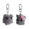 DALAETUS 2 Pcs Sad Hamster Set, Cute Knitted Hamster Keychain