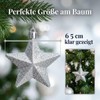 MIJOMA Christmas Decoration Hanging Decoration Stars Silver 6.5 cm Set